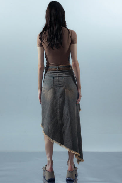 Blue Denim Patchwork Tee