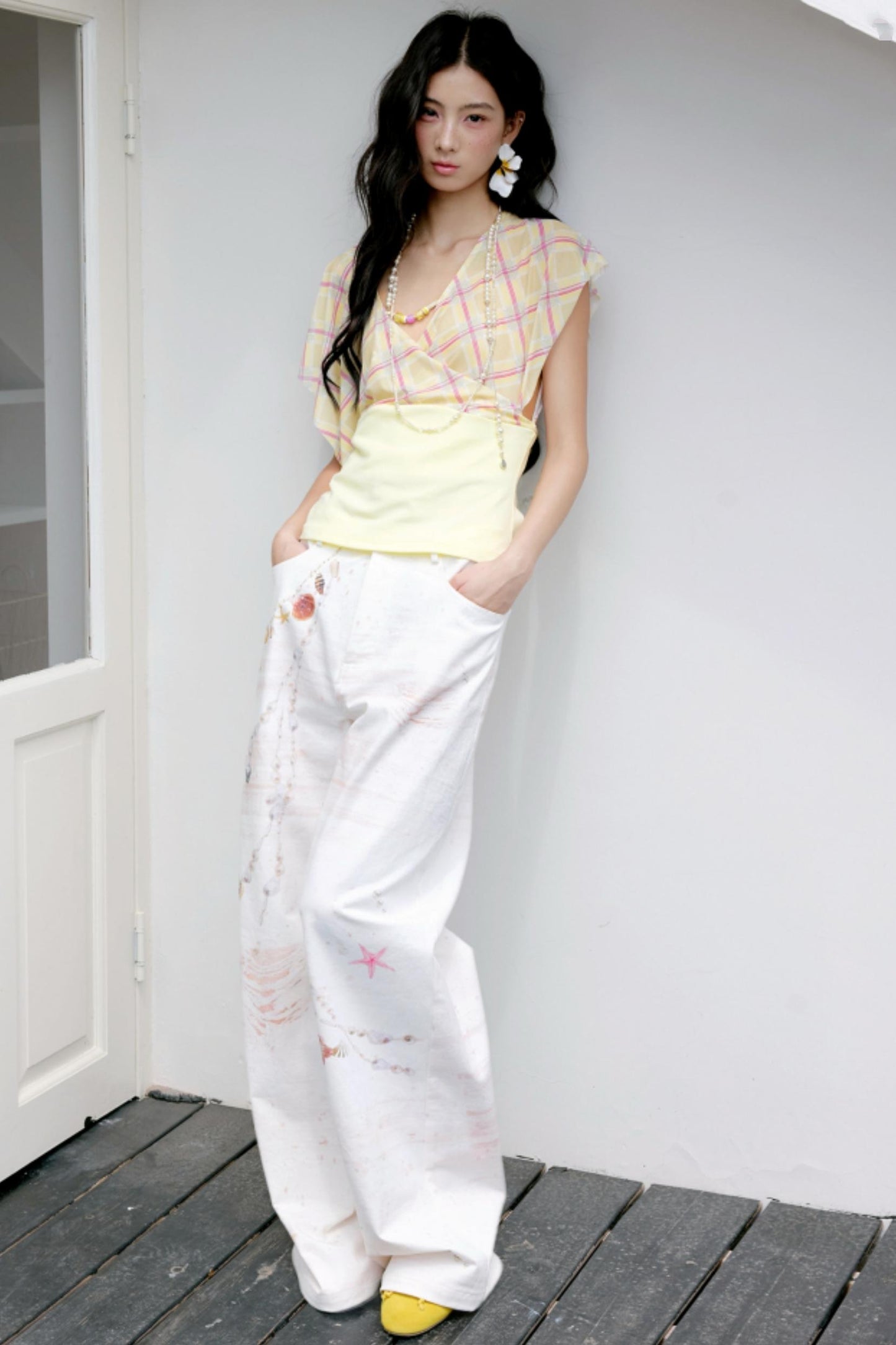 Yellow-Green Plaid Top