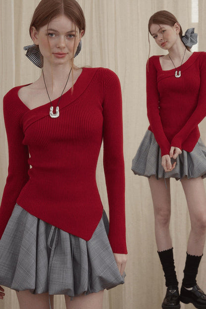 Silhouette Design Knit Top