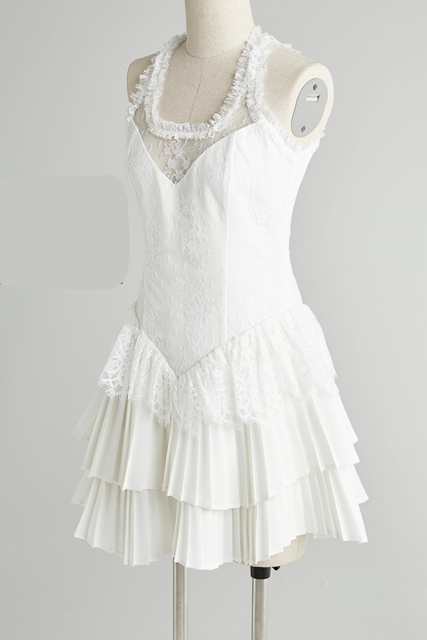 Pleated Bridal Gown Dress