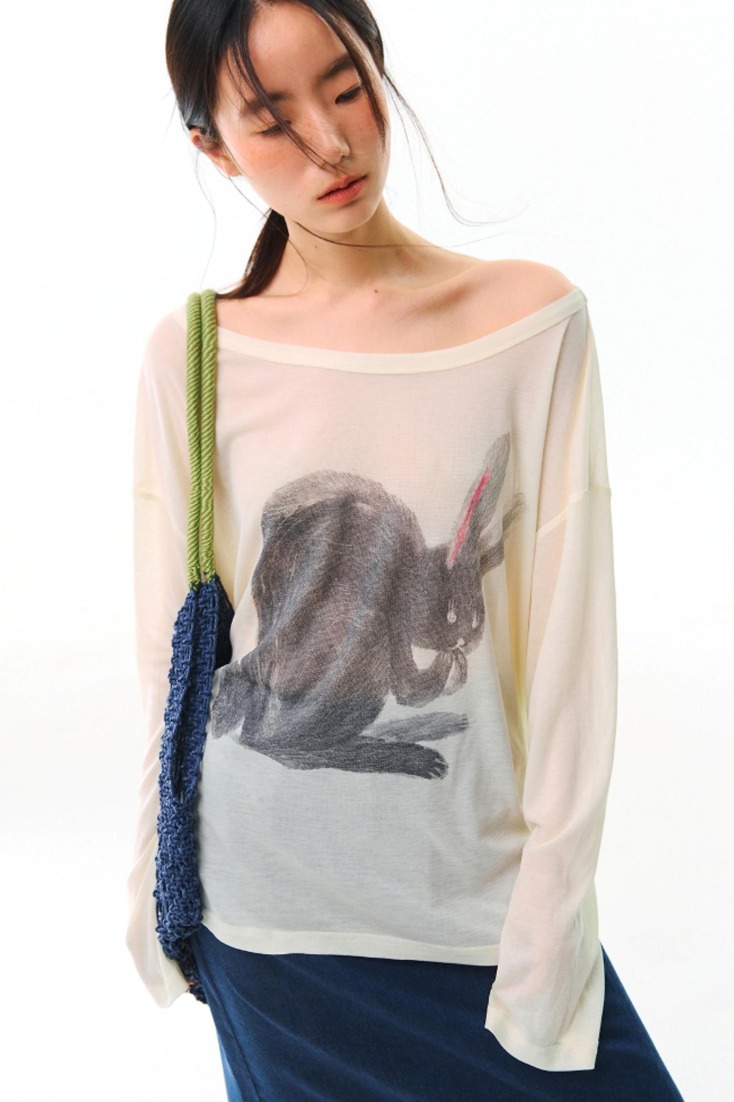Hand-Painted Tencel Long Sleeve Top