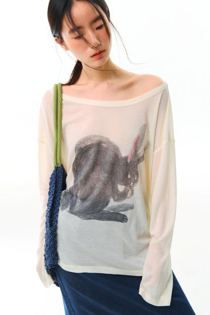 Hand-Painted Tencel Long Sleeve Top