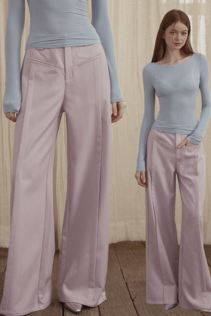 High-Rise Straight Trousers