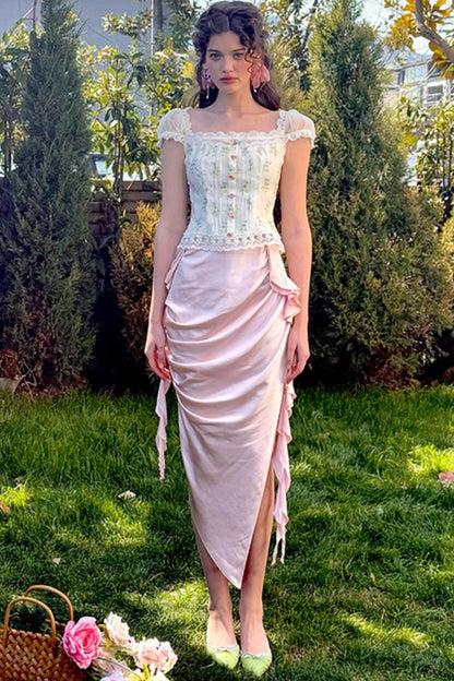 Floral Bubble Sleeve Top