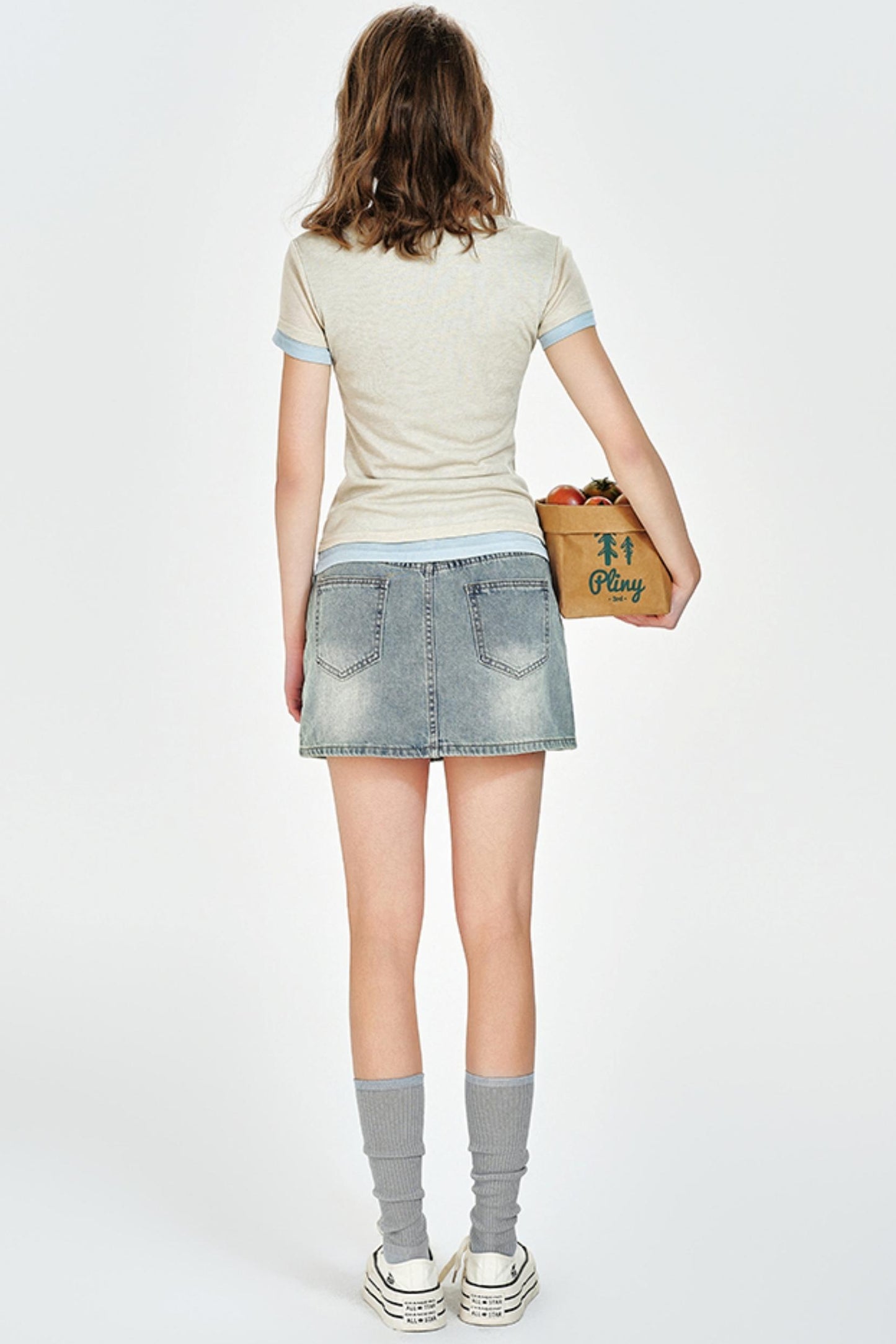 Mint Color Layered Slim Fit T-Shirt