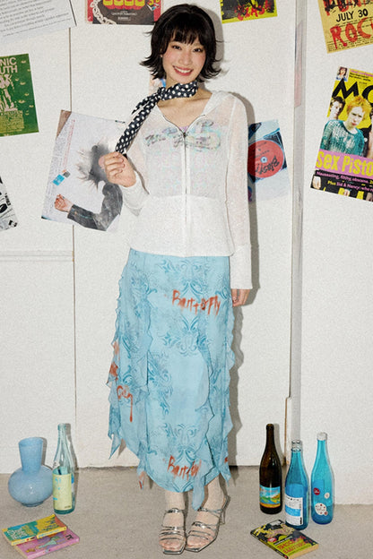 Light Blue A-line Skirt