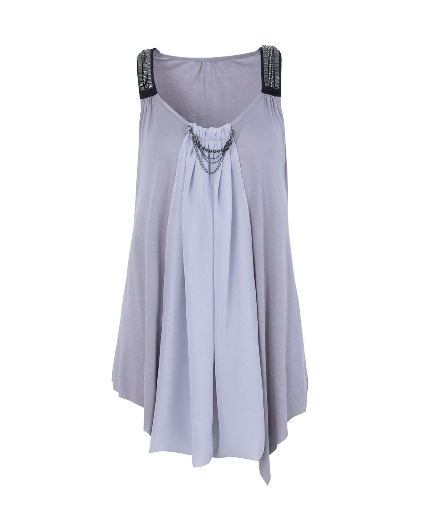 Metal-Studded Swing Tank Top