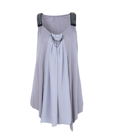 Metal-Studded Swing Tank Top