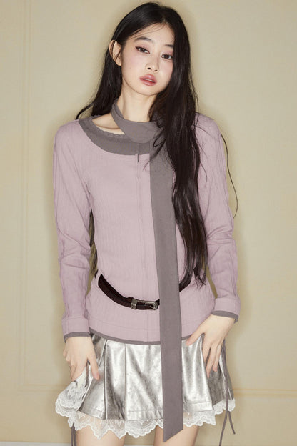 Purple White Duo Top