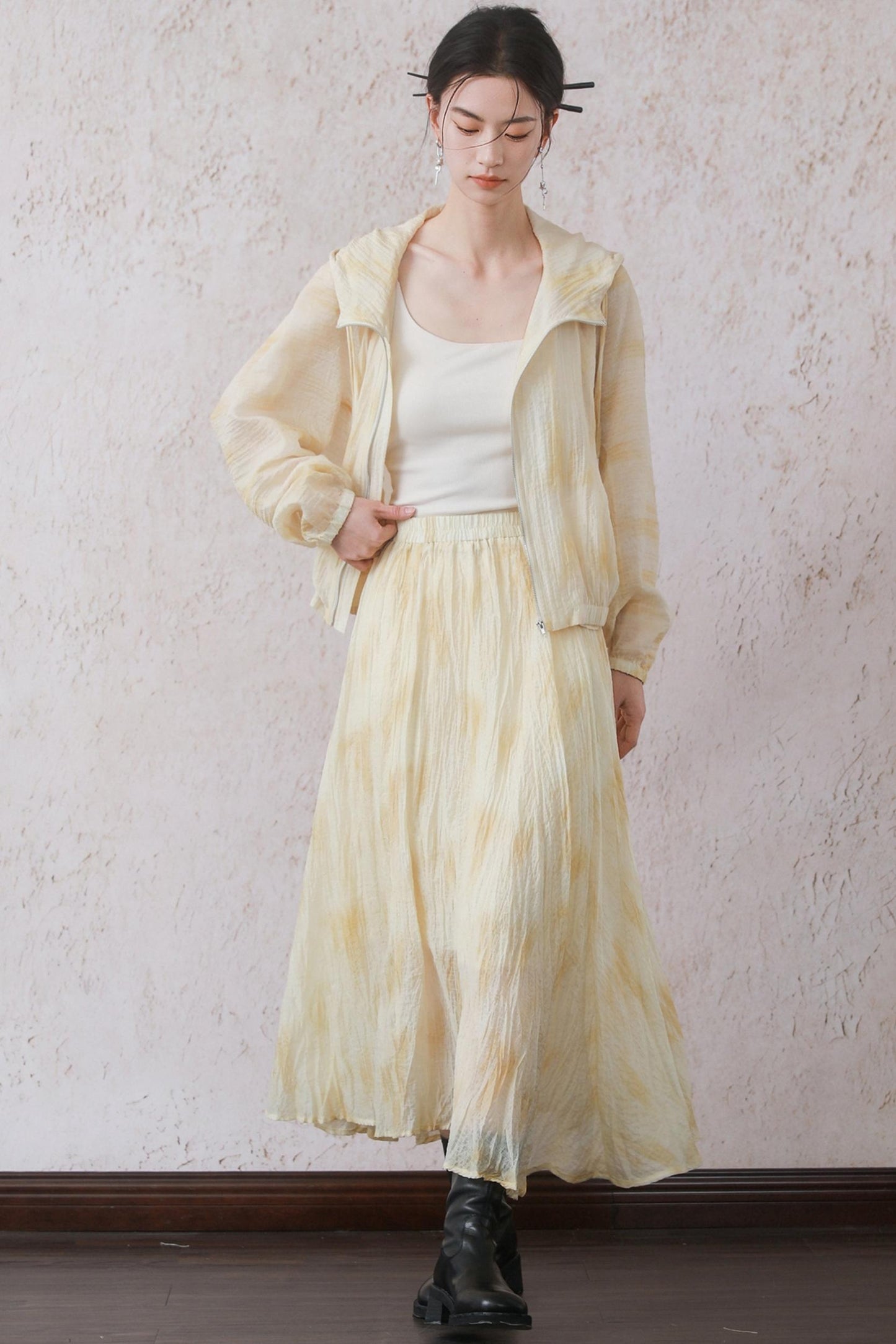 Lightweight Cheese Yellow Hooded Jacket