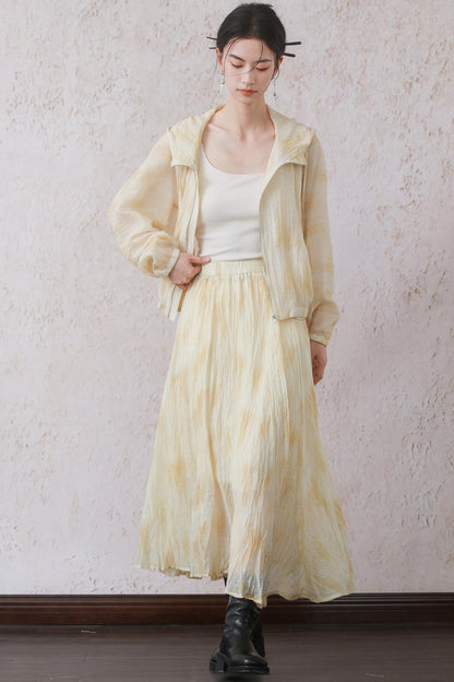 Lightweight Cheese Yellow Hooded Jacket