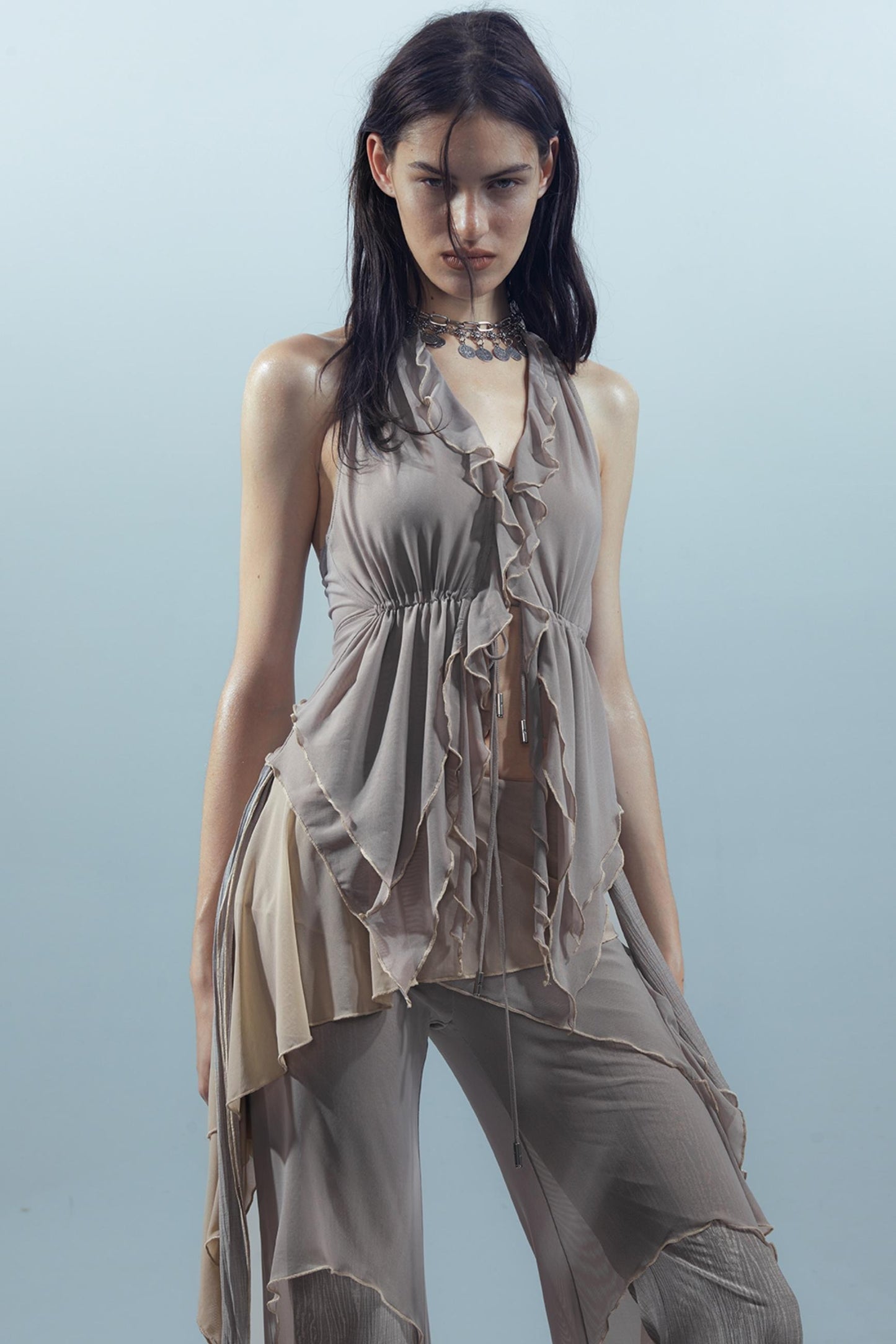 Dreamy Ruffled Mesh Tank