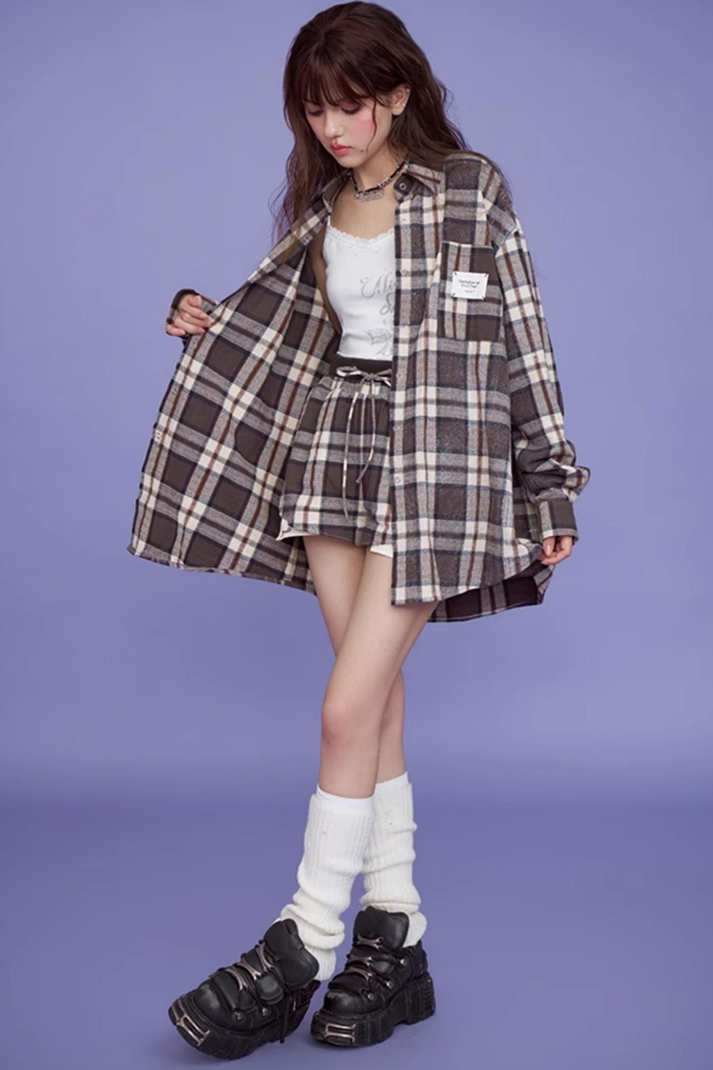 Retro Plaid Empowerment Jacke Set-Up 