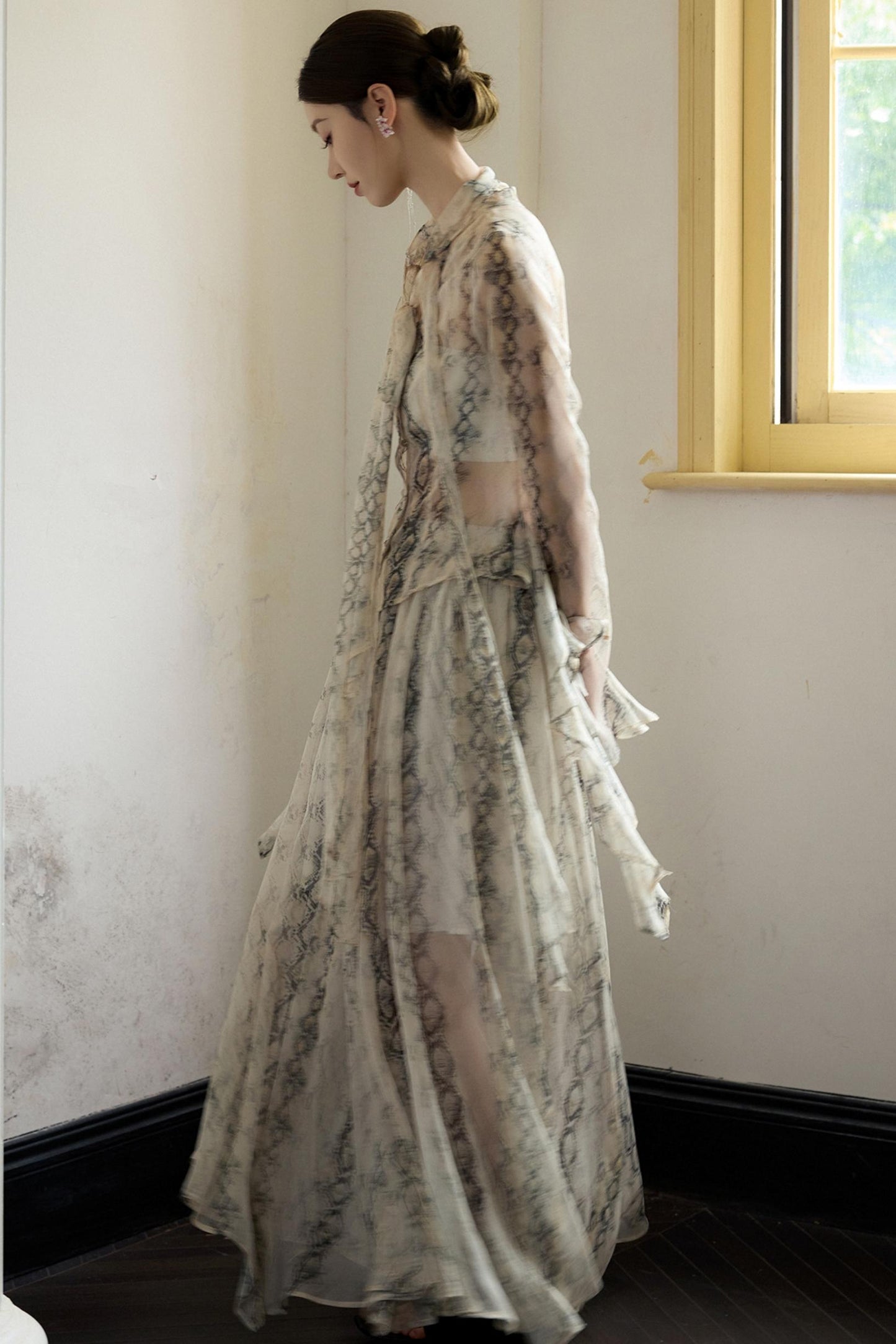 Snake Print A-line Skirt Set-Up