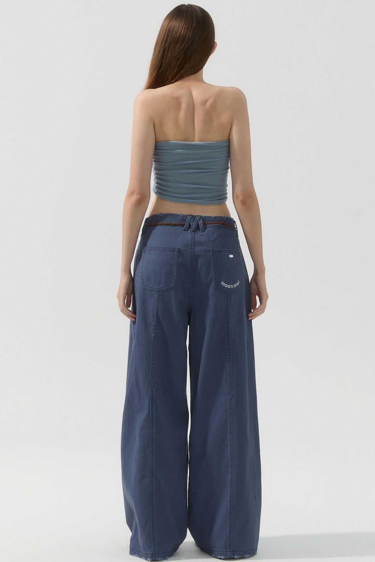 Vintage Blue Wide-Leg Pants
