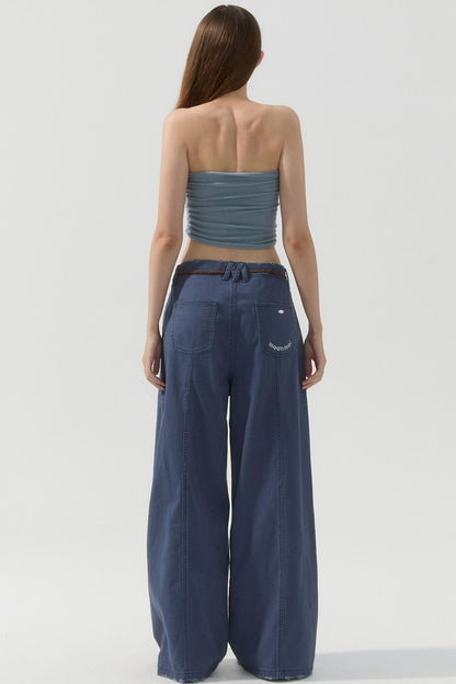 Vintage Blue Wide-Leg Pants