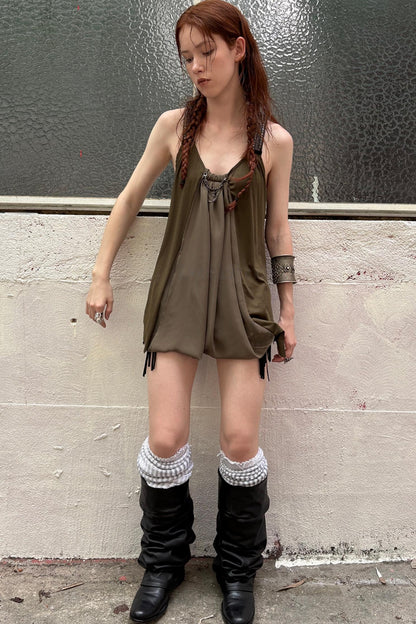 Metal-Studded Swing Tank Top