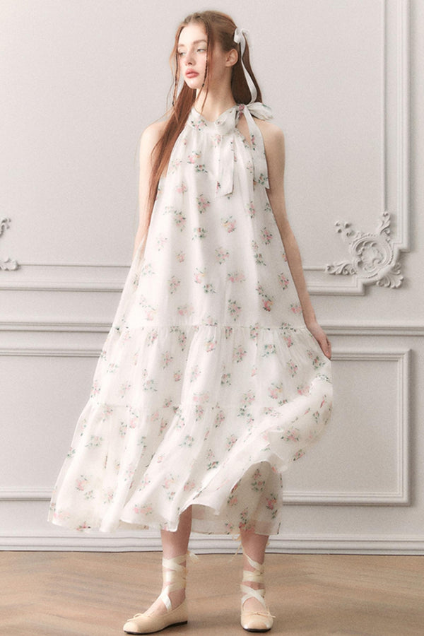 Off-Shoulder Halter-Neck Dress