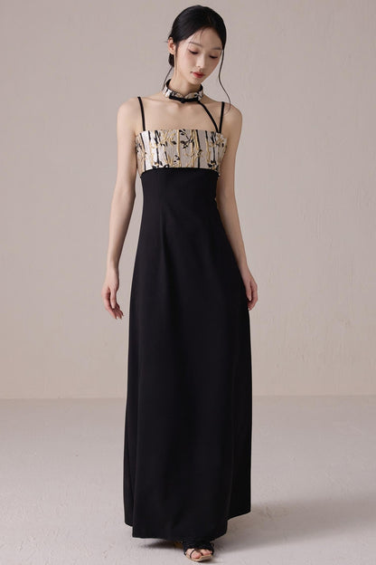 Bamboo Jacquard Halter Dress