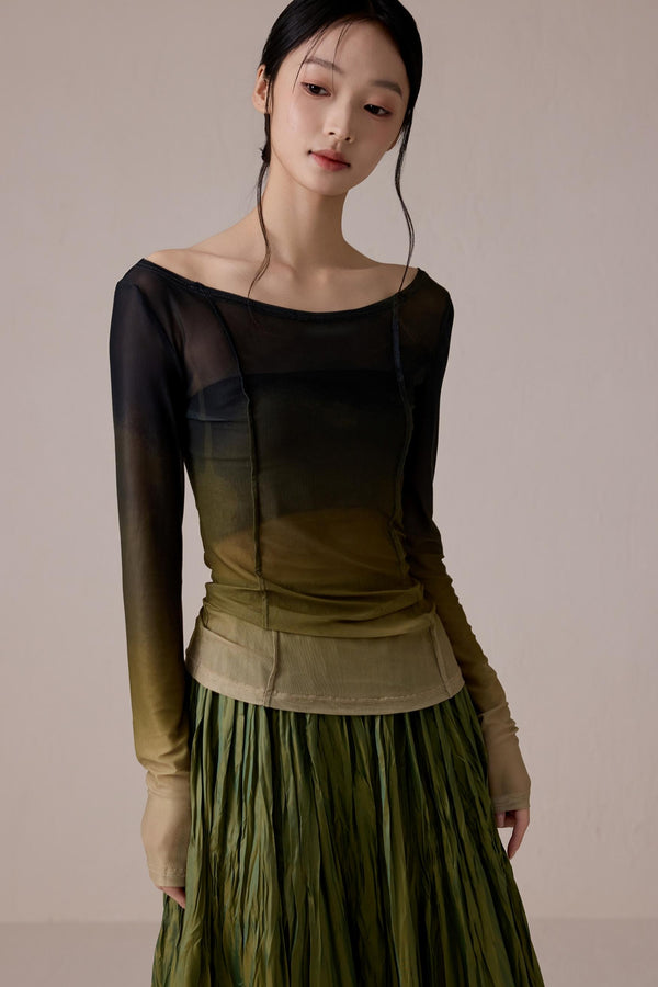 Slim Fit Gradient Mesh Tee