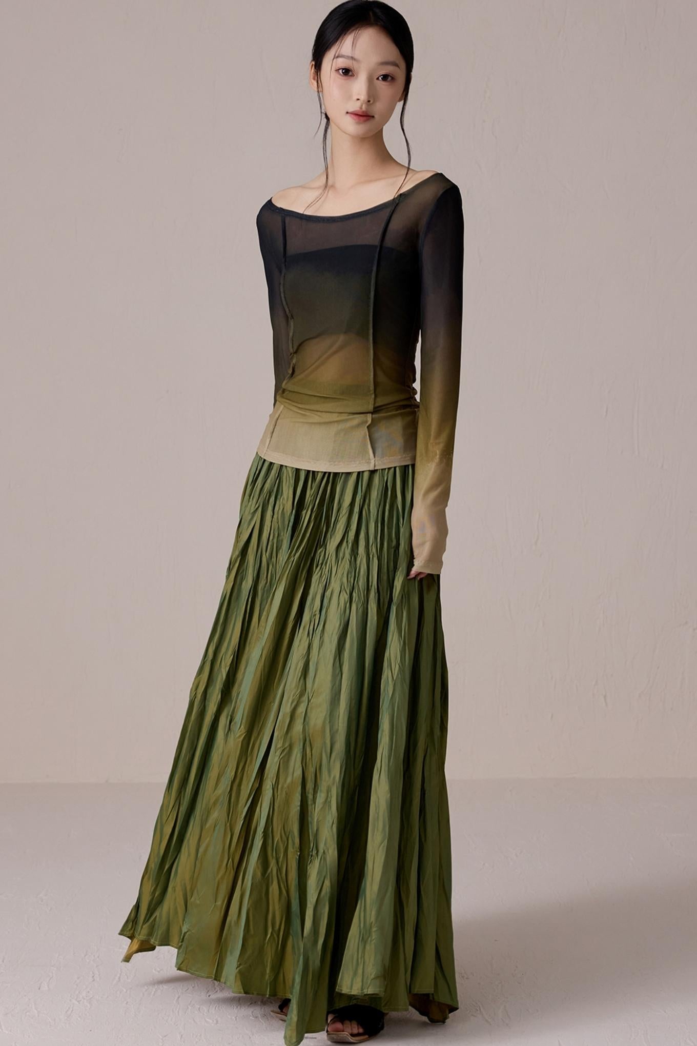 Slim Fit Gradient Mesh Tee