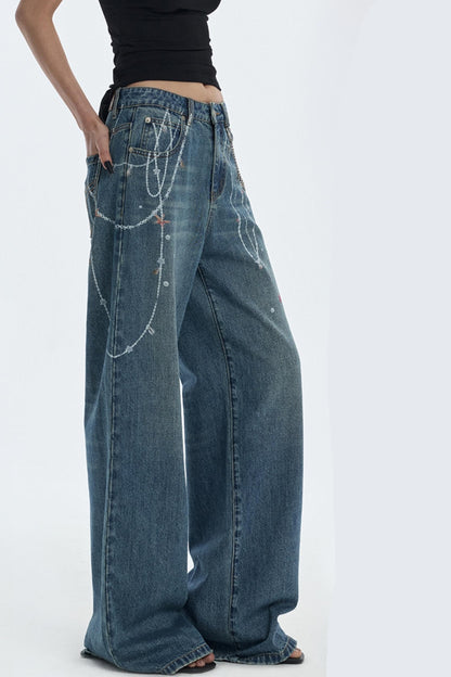 Ocean Chain Loose Womens Jeans