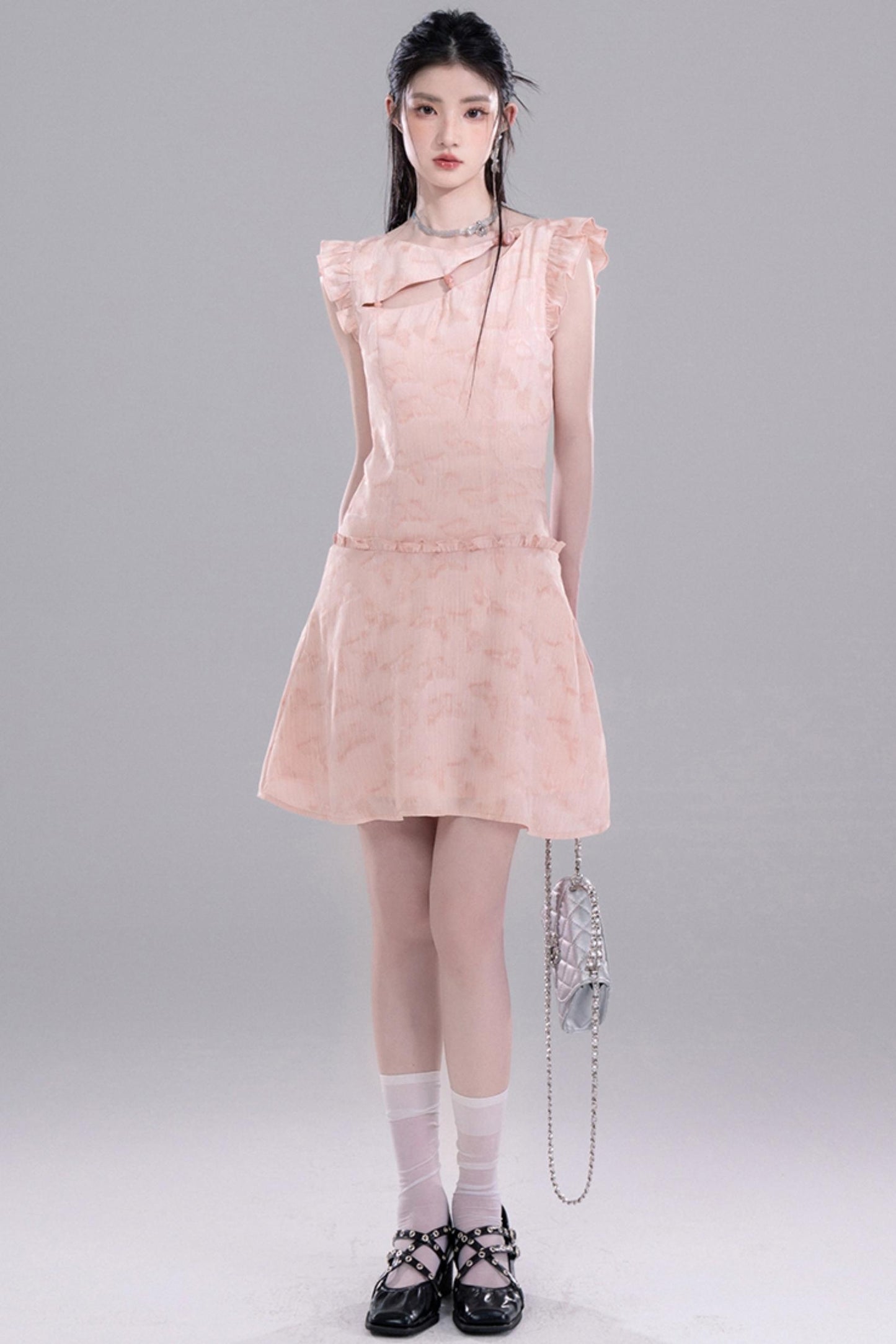 Floral Pink A-Line Dress