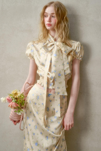 Elegant Lace Skirt Shirt Set-Up