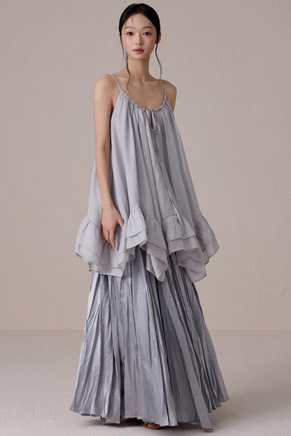 Silver Gray A-Line Skirt