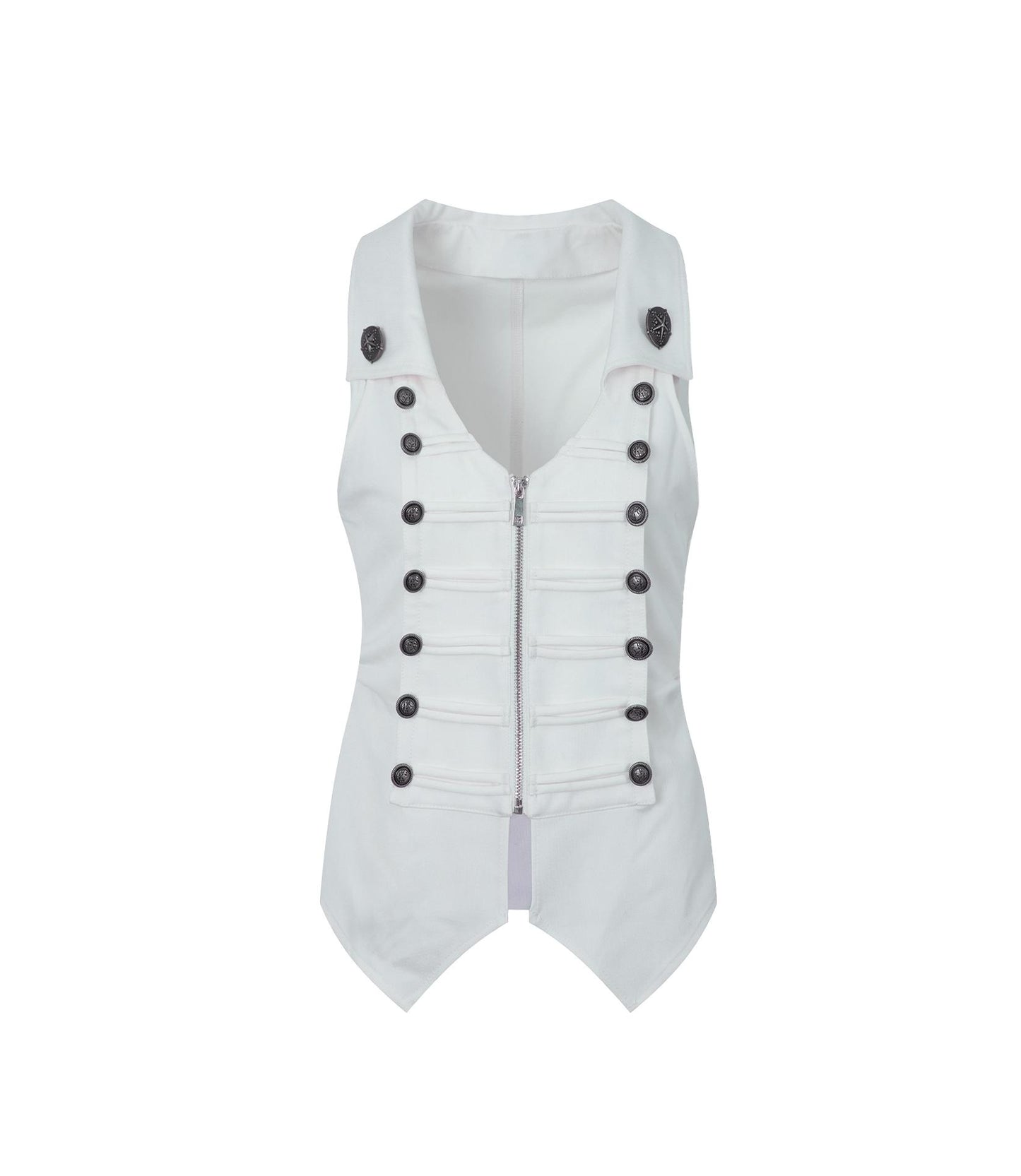 Slim Fit Double-Breasted Zipper Top