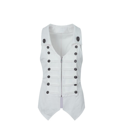 Slim Fit Double-Breasted Zipper Top