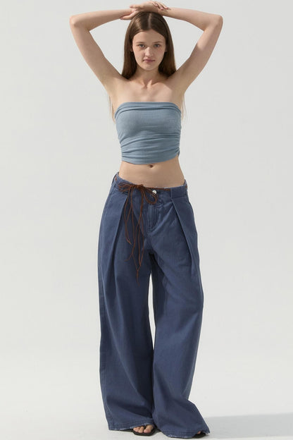 Vintage Blue Wide-Leg Pants