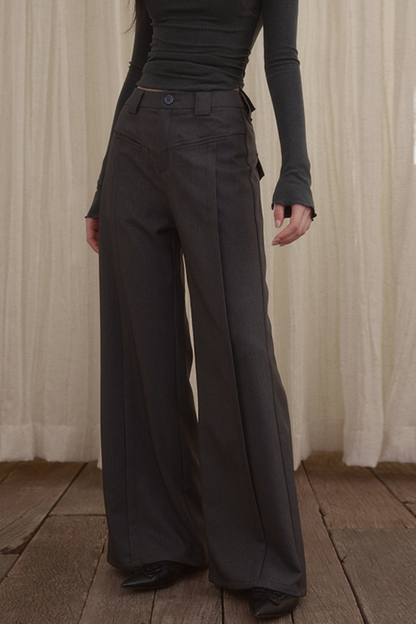 High-Rise Straight Trousers