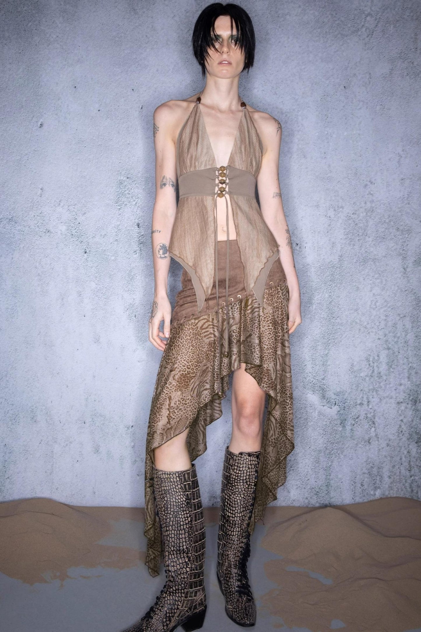 Leaf Beaded Cotton Camisole