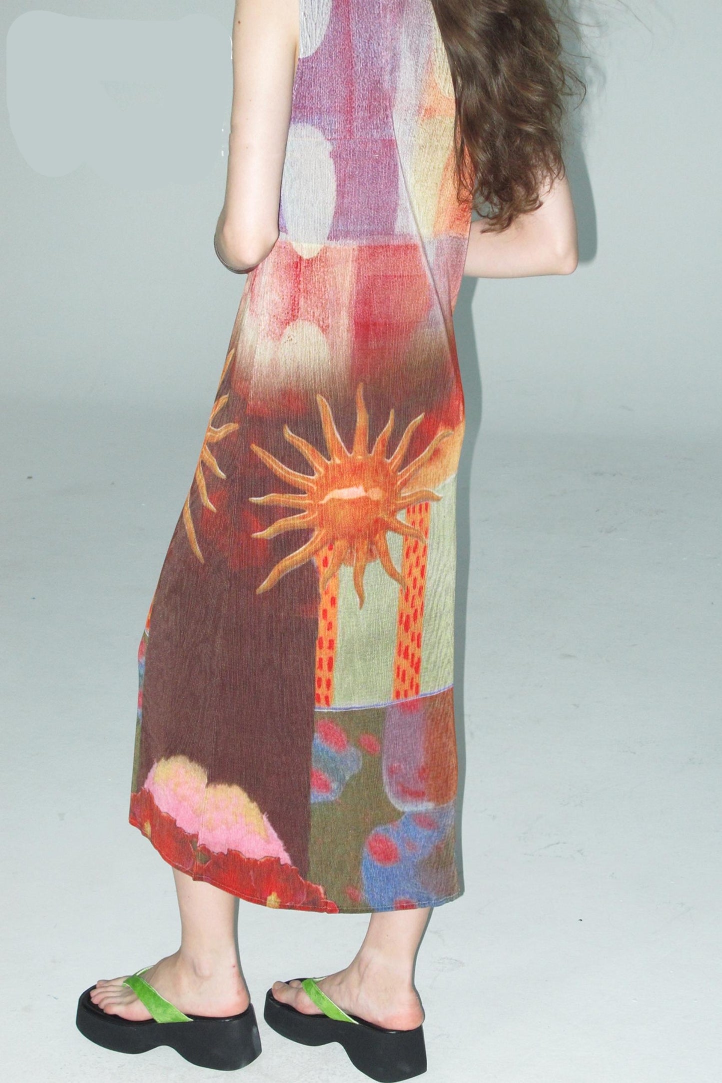 Gypsy Sunset Pleated Dress