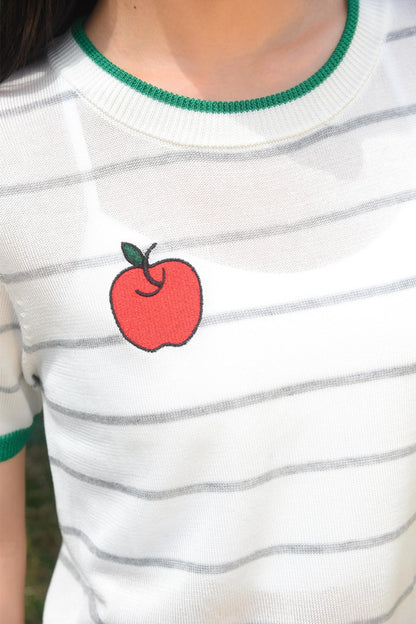 Red Apple Striped Tee