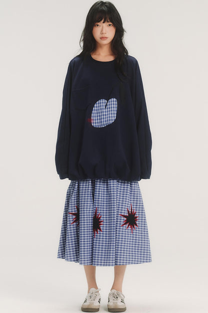 Patchwork Embroidery Sweatshirt