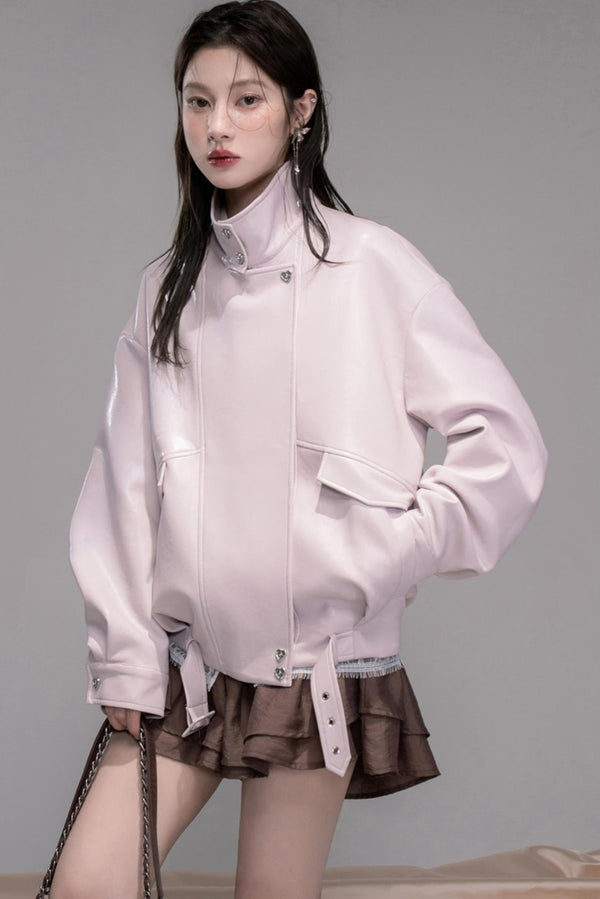 Rio Mist Purple Leather Jacket