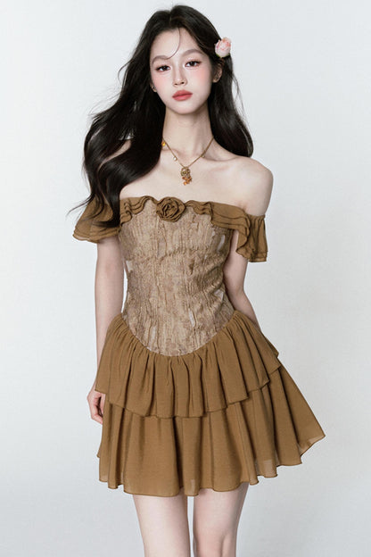 Veins One-Shoulder Dress