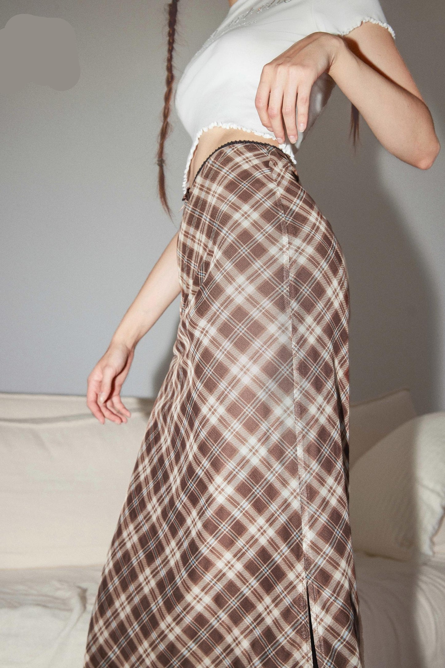 Vintage Lace Split Skirt