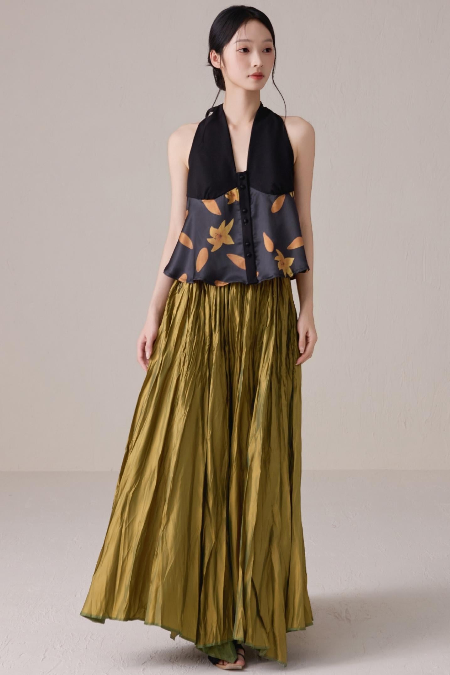 Moonlight Colorblock Backless Neck Vest