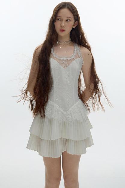 Pleated Bridal Gown Dress