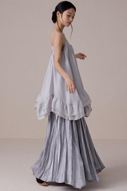 Silver Gray A-Line Skirt