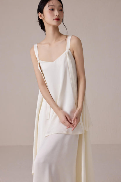 Ethereal Beige Summer Dress