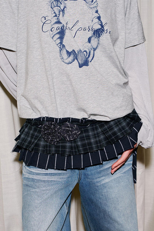 Retro Layered Handmade Floral Pants Curtain