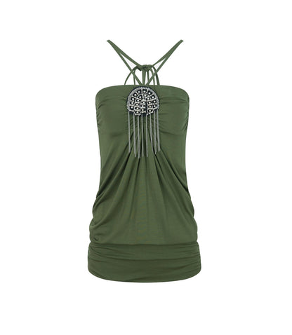 Metal Button Corset Tank
