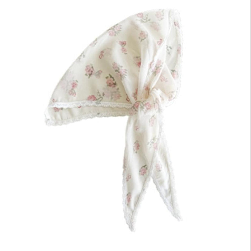 Rose Print Silk Scarf High-Waisted Chic Dress