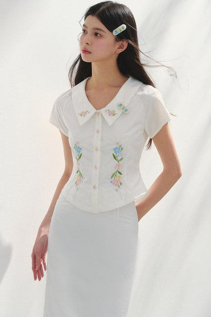 Floral Shirt & Skirt Set-Up