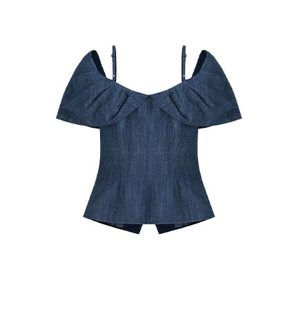 One-Shoulder Bubble Sleeve Top