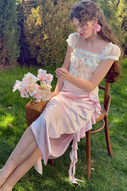 Floral Bubble Sleeve Top